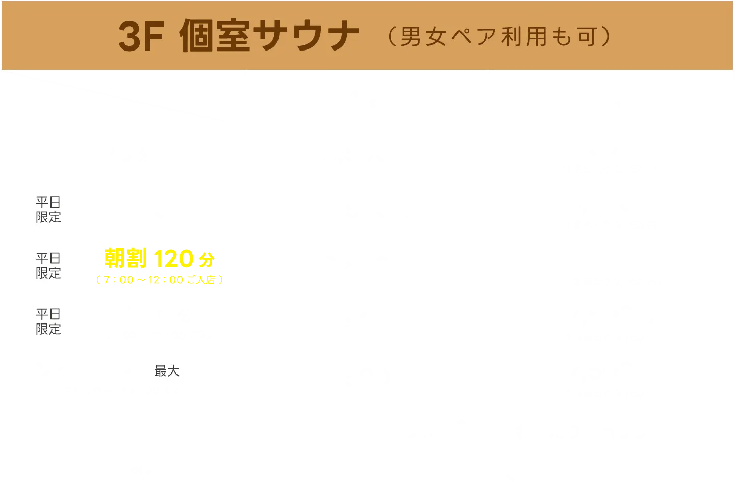 3F 個室サウナ（男女ペア利用可）